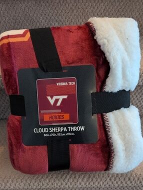 Northwest Virginia Tech Hokies Maroon and White Cloud Sherpa Throw Blanket